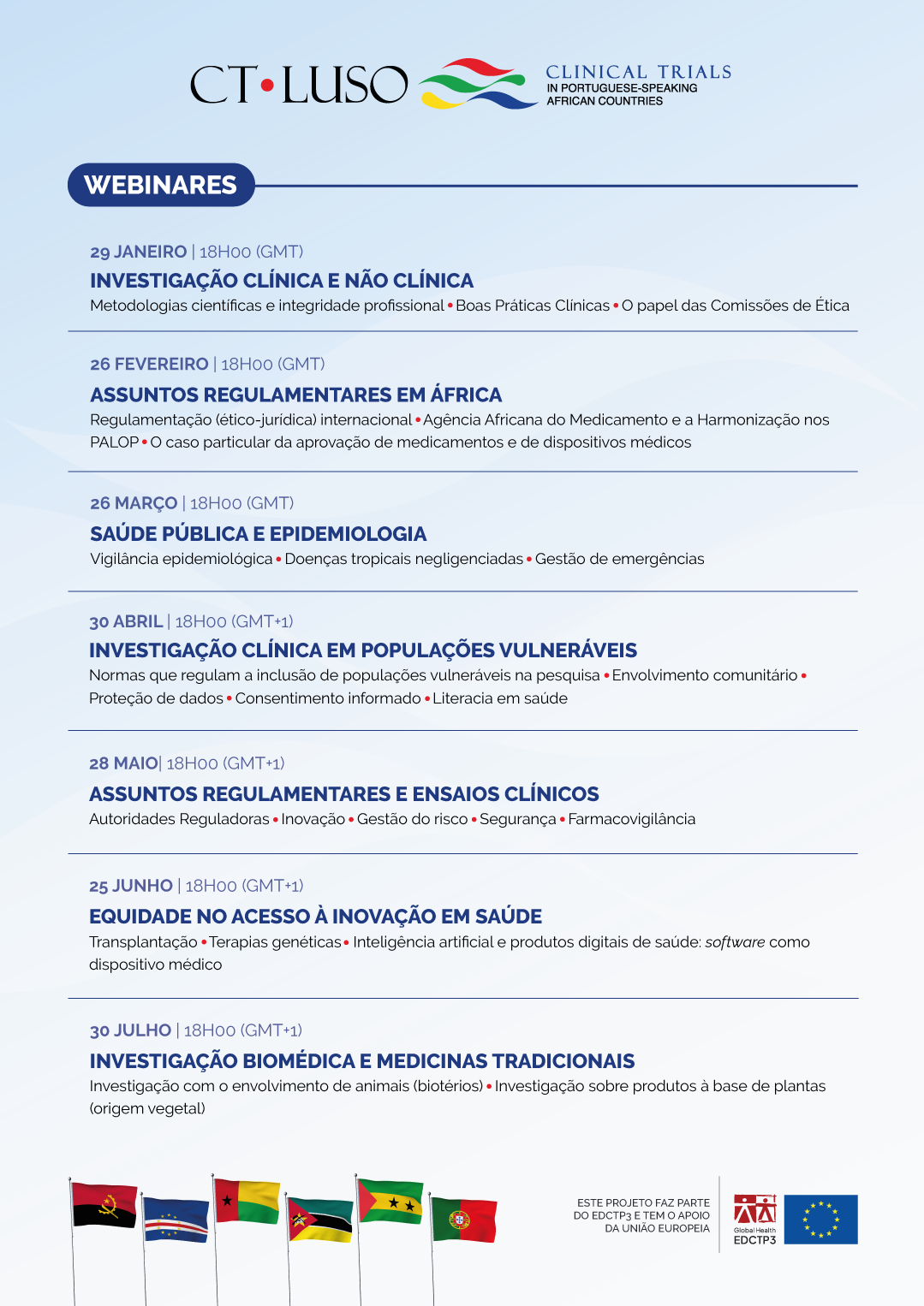 Calendário Webinares